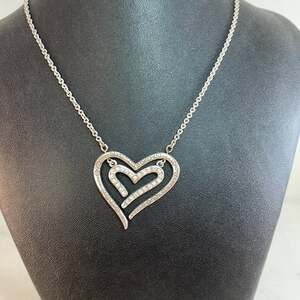 Brighton Love Struck Reversible Hinged Double Heart Swarovski Necklace